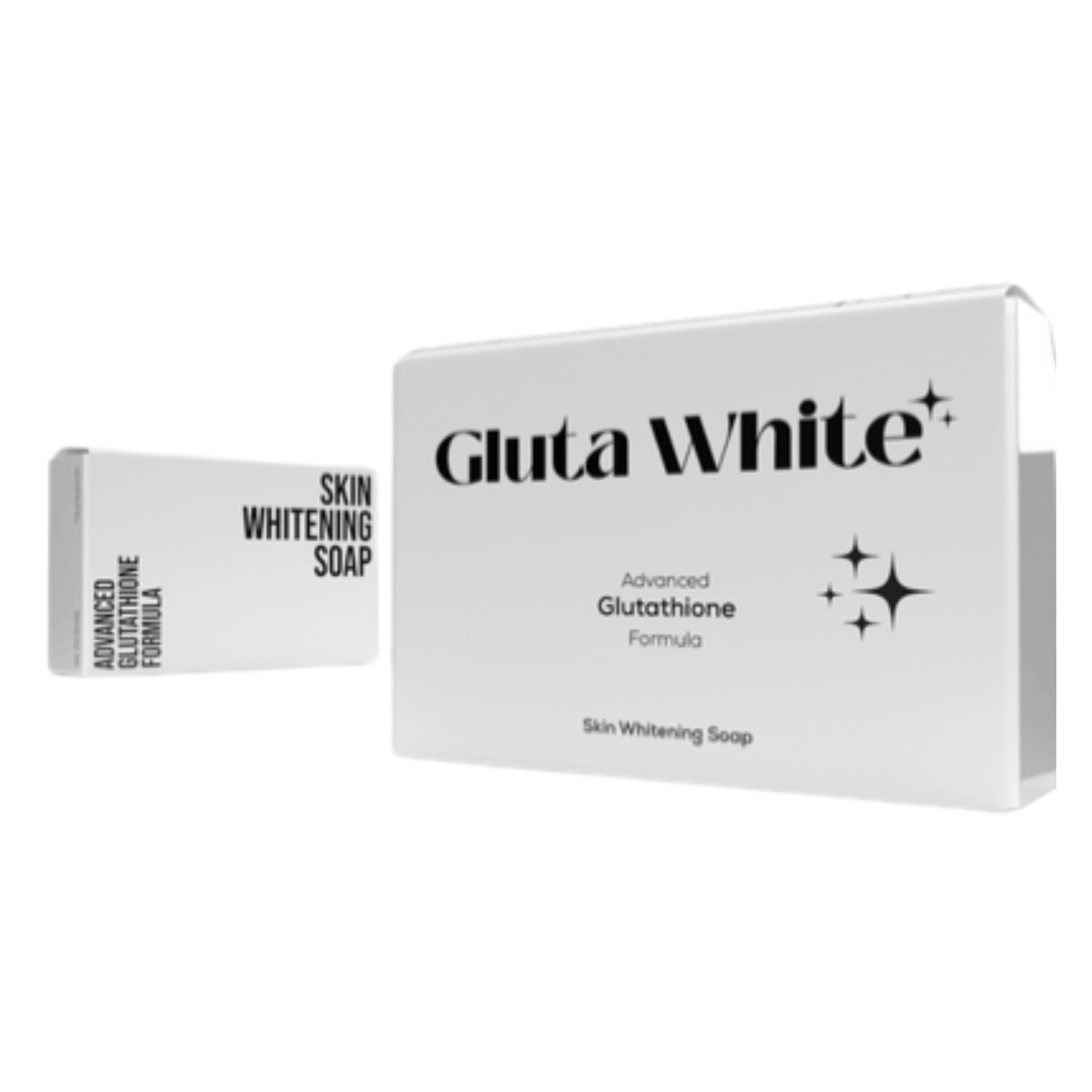 Gluta White skin whitening soap packaging on a white background