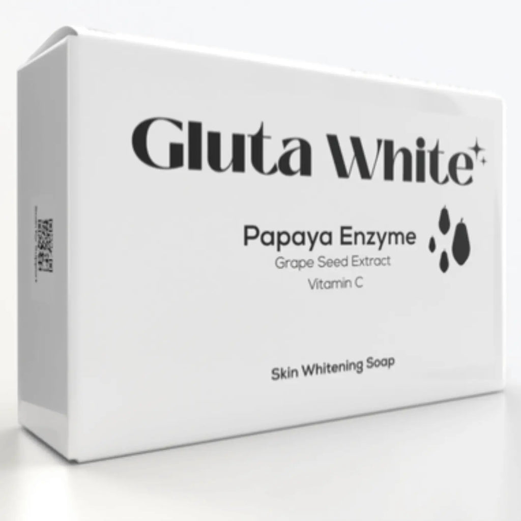 Box of Gluta White Papaya Enzyme Skin Whitening Soap on a white background