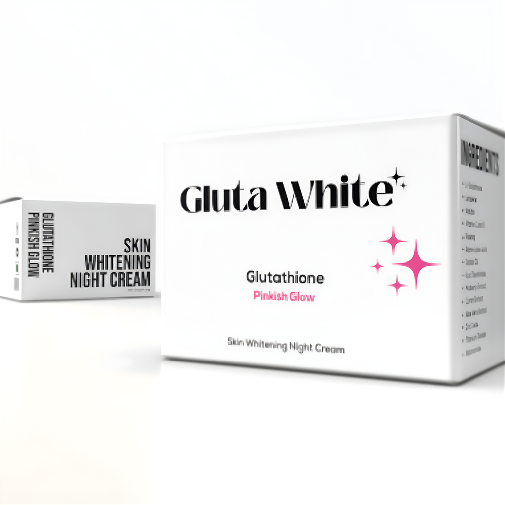 Gluta White skin whitening night cream packaging on a white background