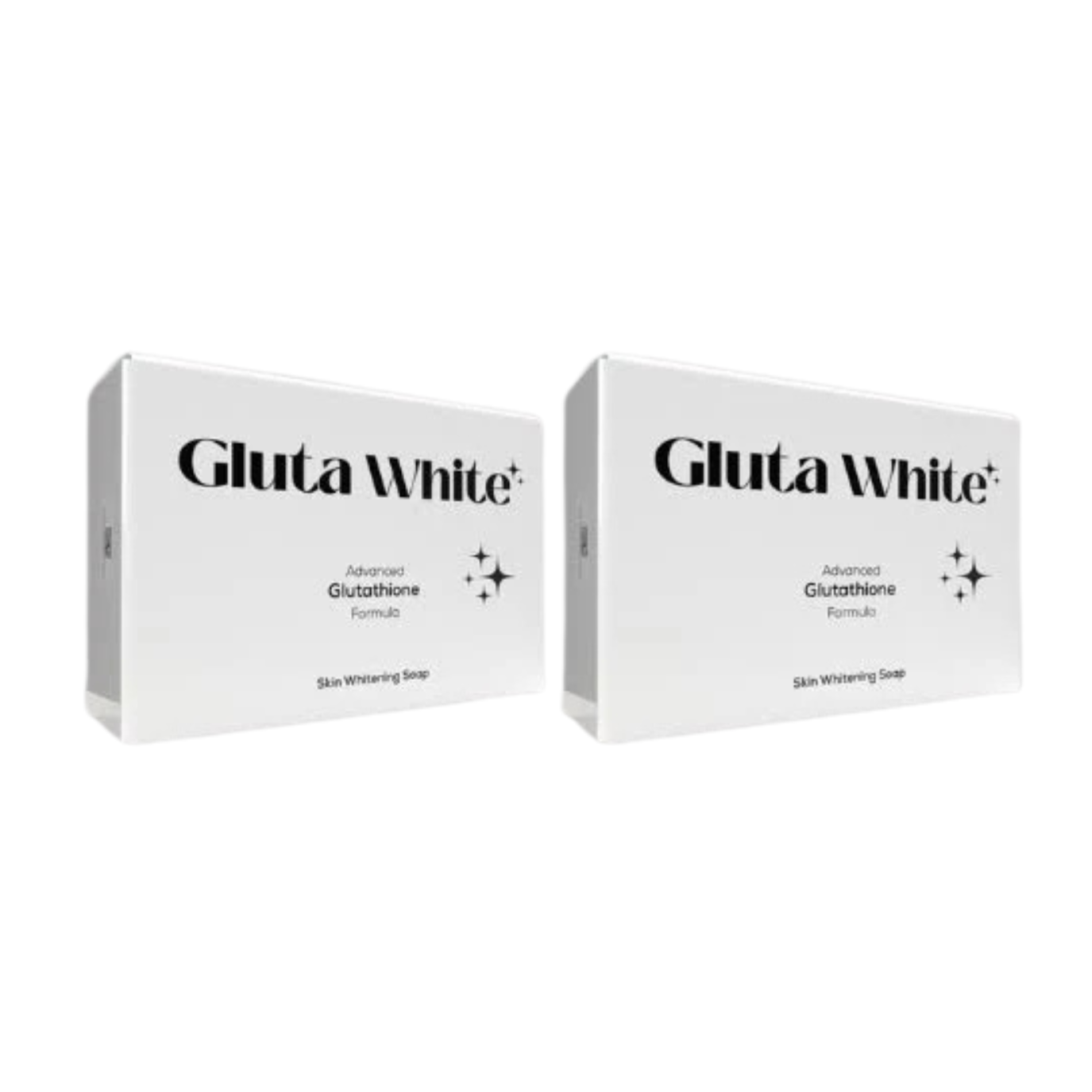 Two boxes of Gluta White skin whitening gel on a white background